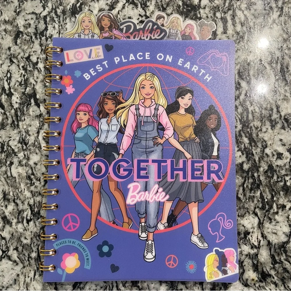 New Barbie Best Place On Earth Together Notebook Journal W/Barbie Tabs